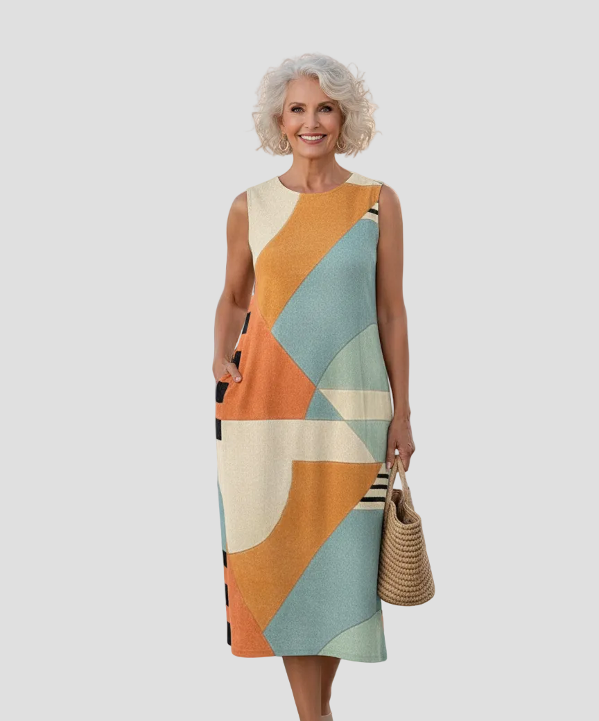 Psara | Geometrinen Midi-mekko