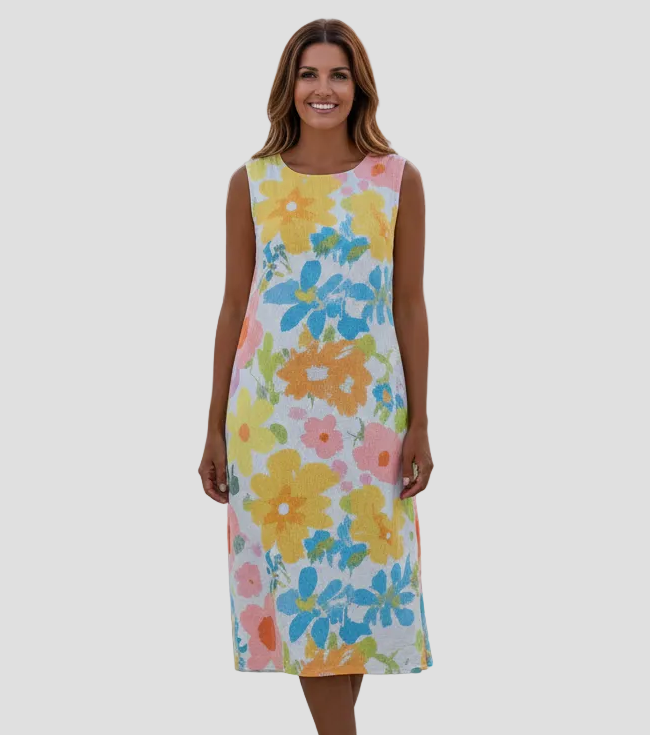 Lena | Pastelli Floral Midi-vaate