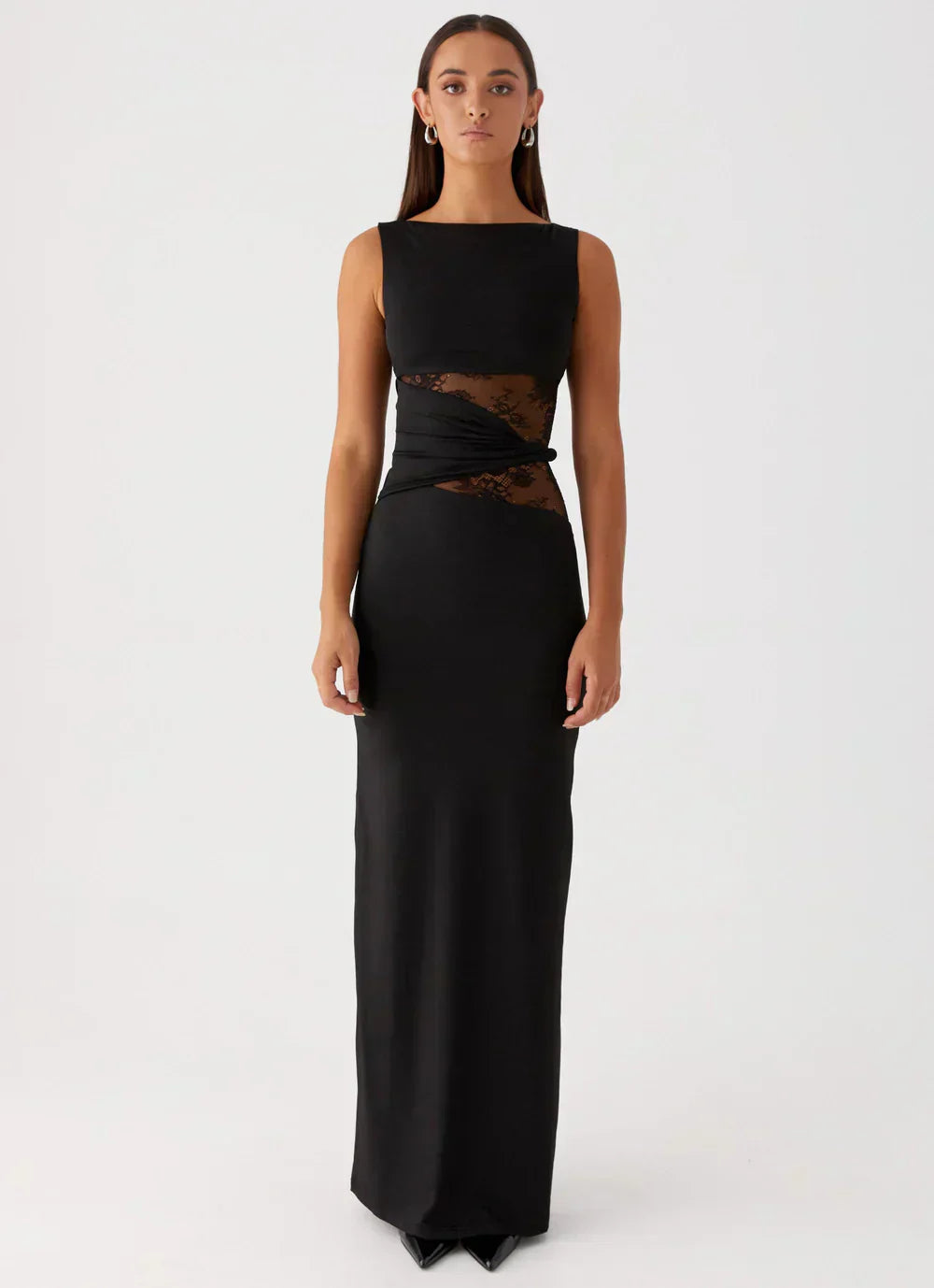 Liliana - Maxi-mekko mesh-yksityiskohdilla
