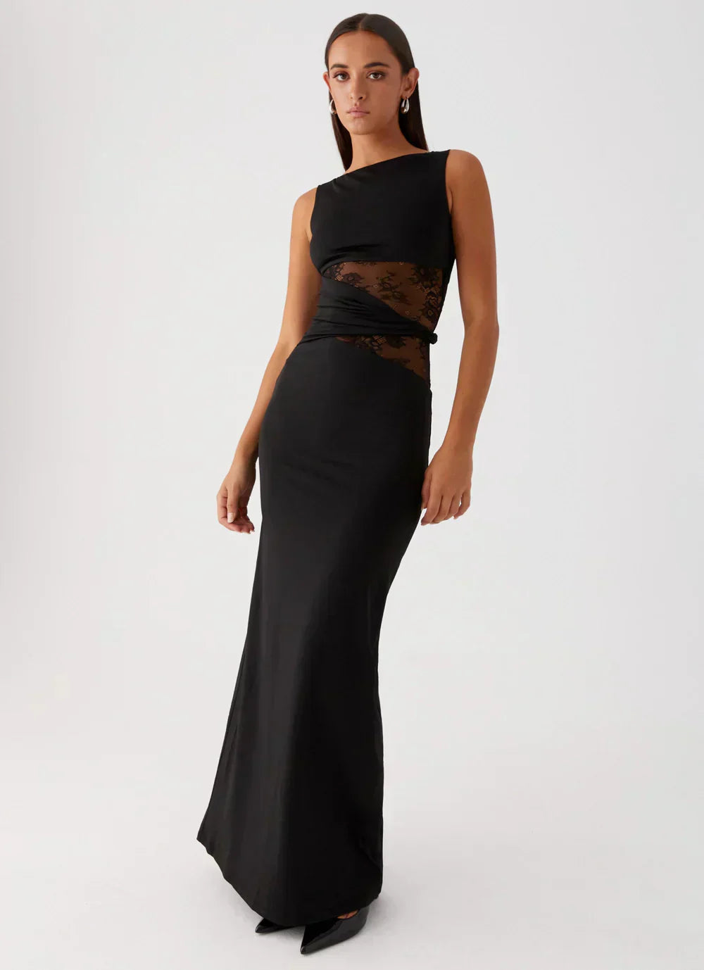 Liliana - Maxi-mekko mesh-yksityiskohdilla
