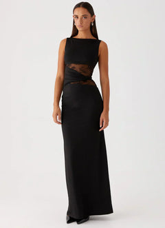 Liliana - Maxi-mekko mesh-yksityiskohdilla