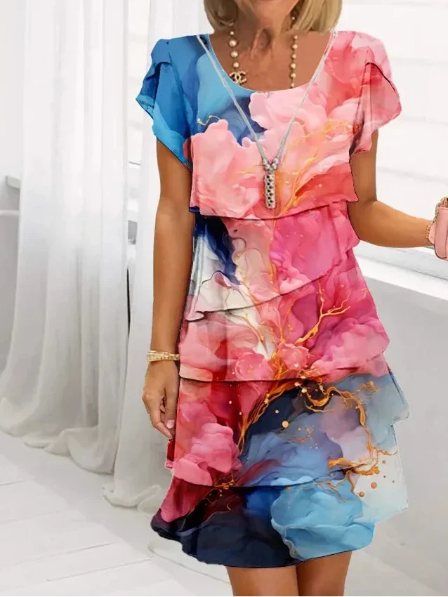 Caroline - Tyylikäs mekko pörröisin yksityiskohdoin