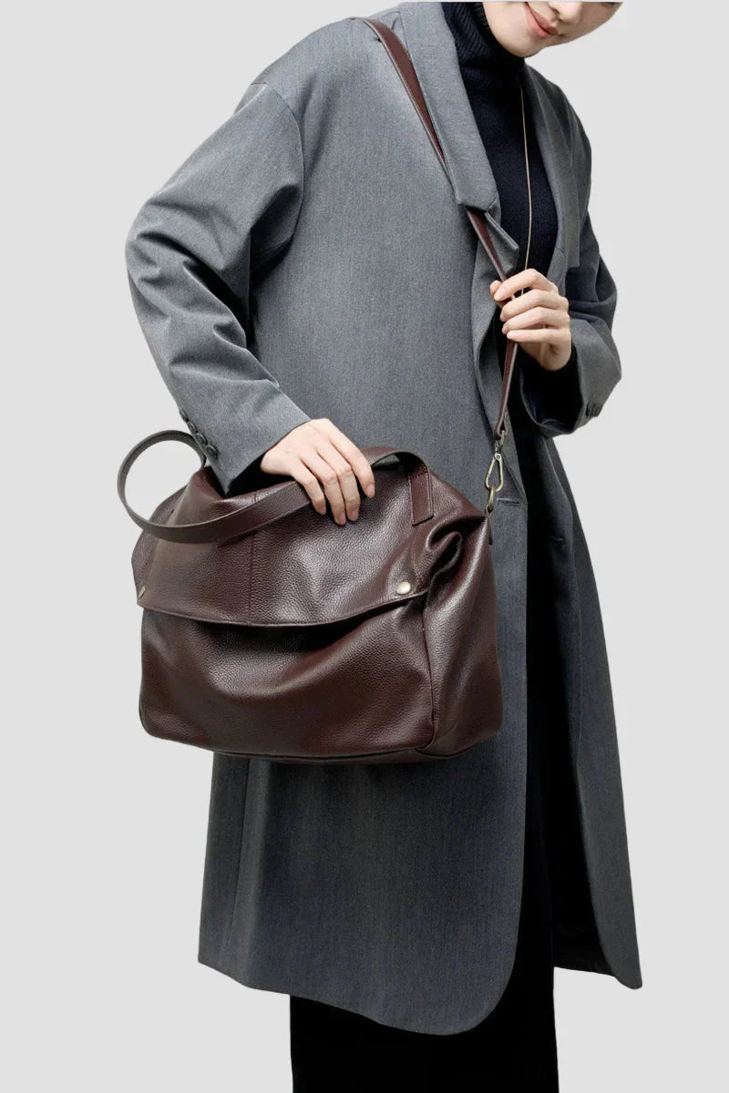 Adriani - Retro aito nahka pehmeä minimalistinen laukku päivittäiseen käyttöön