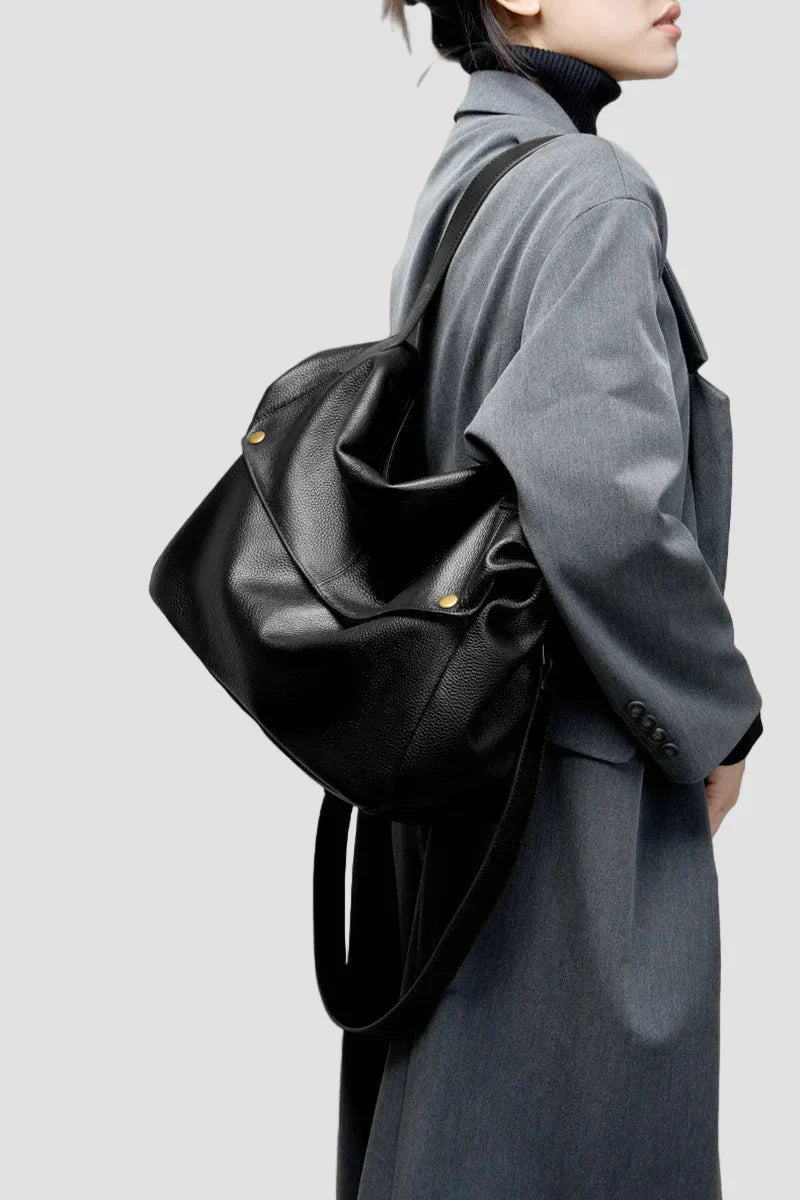 Adriani - Retro aito nahka pehmeä minimalistinen laukku päivittäiseen käyttöön