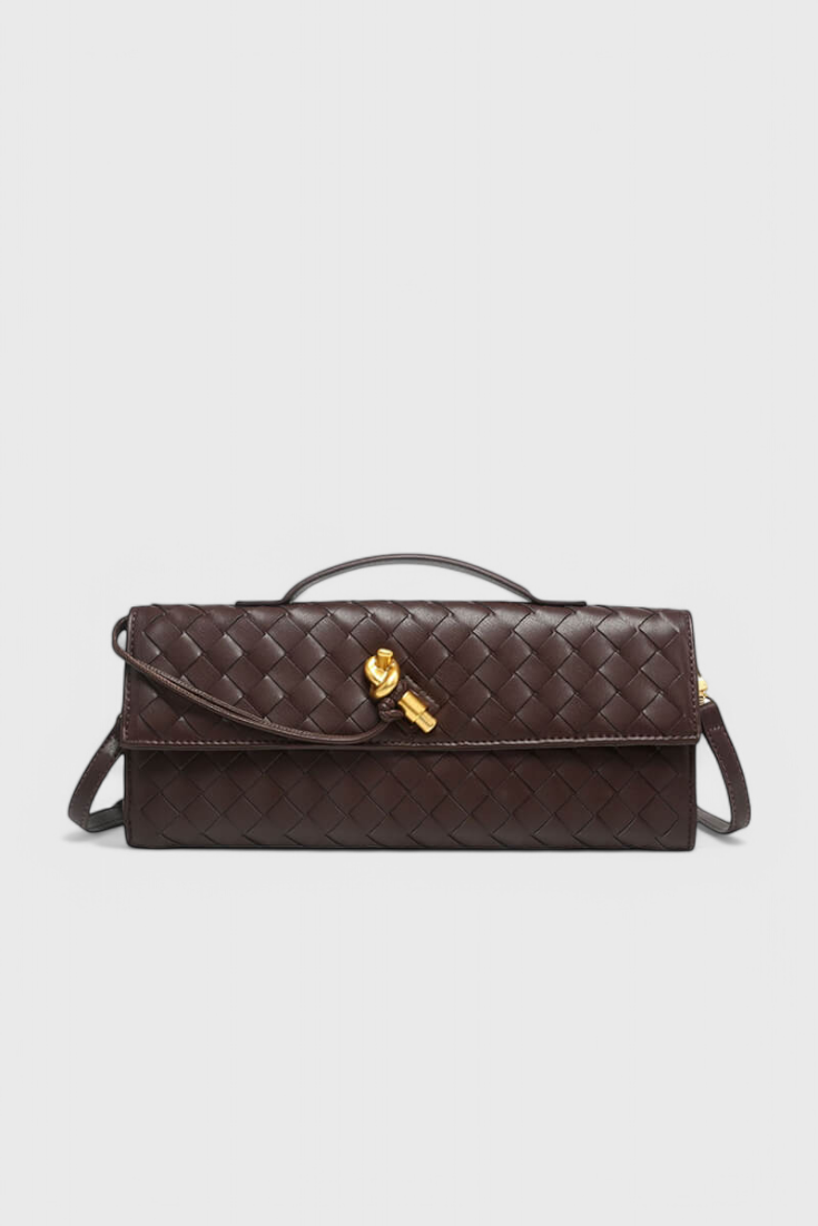 Melanie Clutch -laukku kultaisella solmuyksityiskohdalla