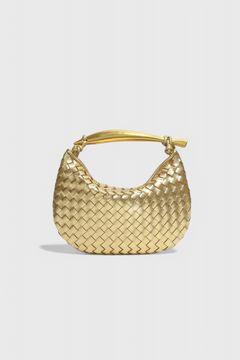 Gerda Bolso Woven -laukku kultaisella kahvalla