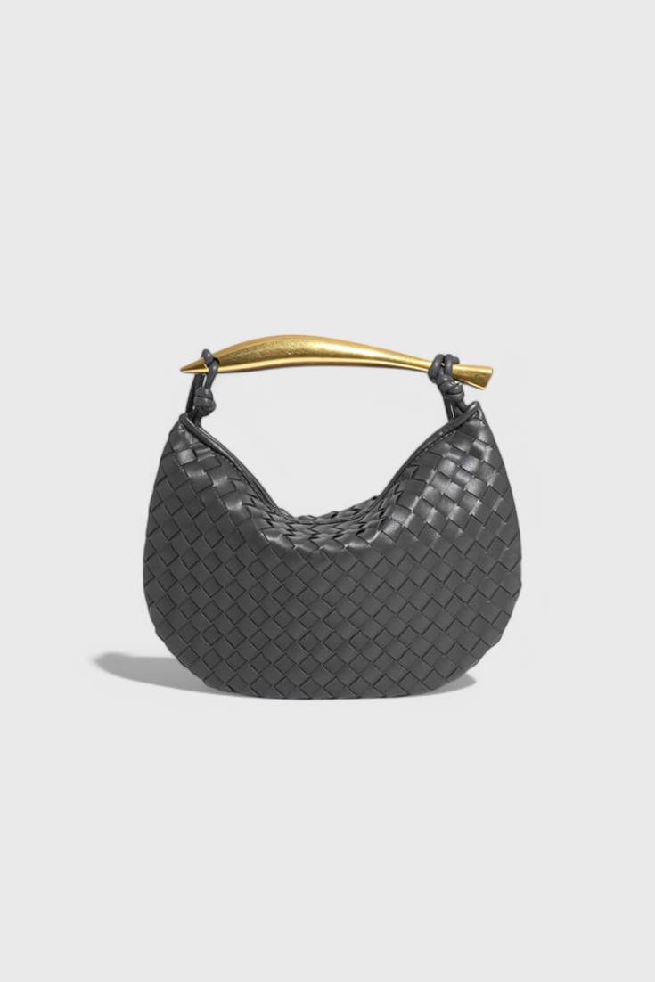 Gerda Bolso Woven -laukku kultaisella kahvalla