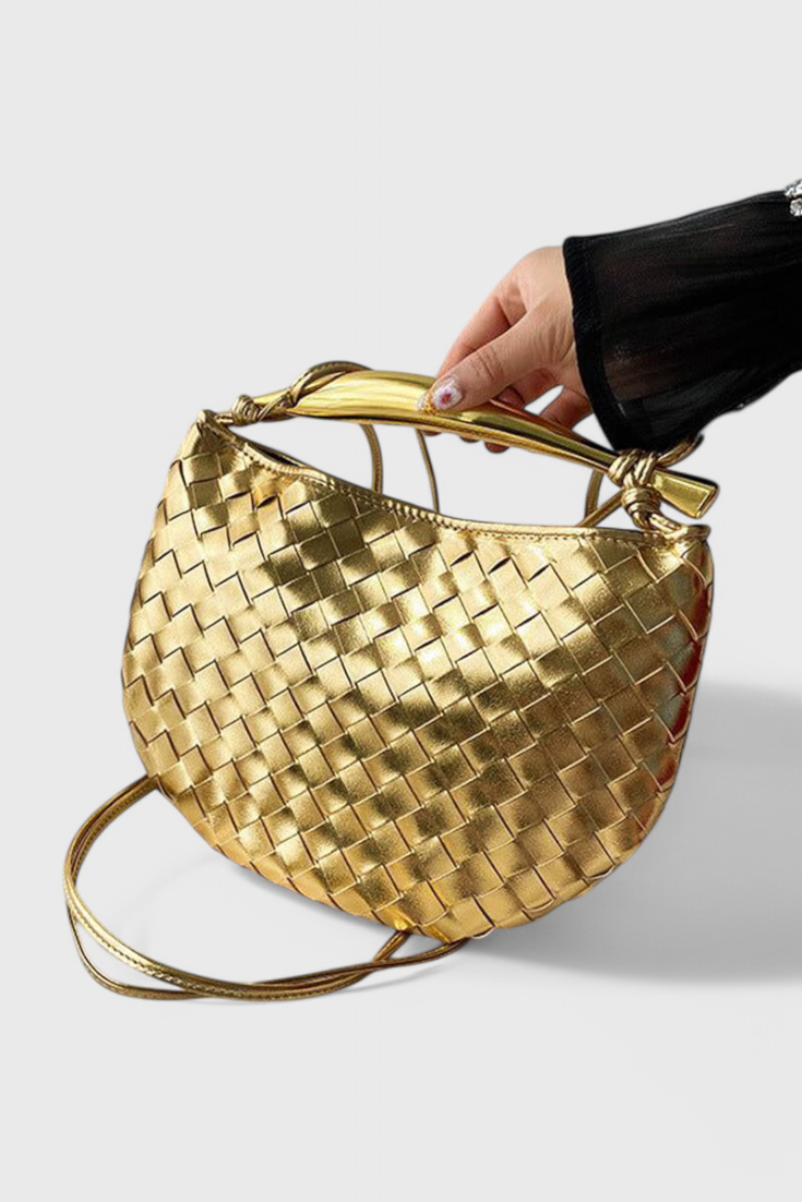 Gerda Bolso Woven -laukku kultaisella kahvalla