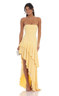 Rhea - Maxi-mekko volangeilla