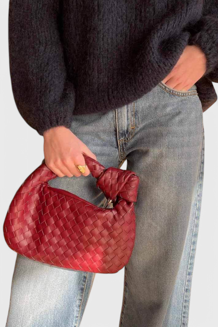 Sage Bolso Satchel Mini Woven -laukku